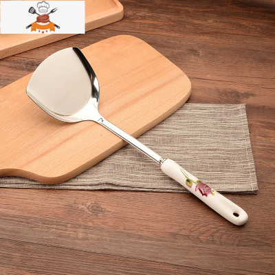 不锈钢锅铲套装厨房炒菜铲子勺子组合家用防烫隔热烹饪厨具七件套 敬平 紫玫瑰[锅铲]