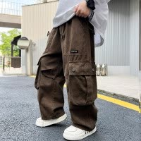 男童裤子春秋款新款秋季工装长裤大儿童秋装男孩休闲炸街痞帅