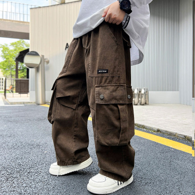 男童裤子春秋款新款秋季工装长裤大儿童秋装男孩休闲炸街痞帅