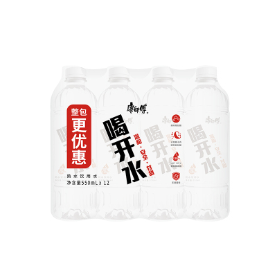 康师傅喝开水 熟水饮用水550mL*12瓶整箱量贩装