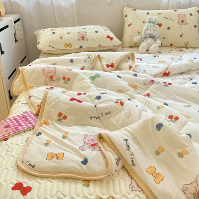 2025新款冰丝乳胶凉席四件套夏季加厚冰丝凉席三件套夏凉被可水洗_315