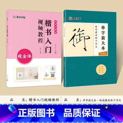 [2册]教程+单字碑帖 [正版]瘦金体字帖套装成人练字帖漂亮字体大学生硬笔书法字帖宋徽宗瘦金体字帖楷书临摹练习初学者毛笔