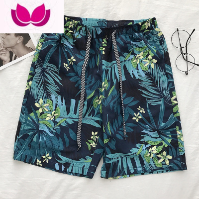 七斓夏季沙滩裤男潮牌ins宽松五分可下水速干花短裤情侣休闲大裤衩子t