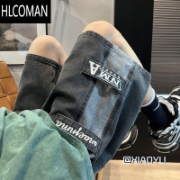 HLCOMAN复古牛仔短裤男夏季宽松大码高街五分裤子设计感小众潮牌百搭马裤
