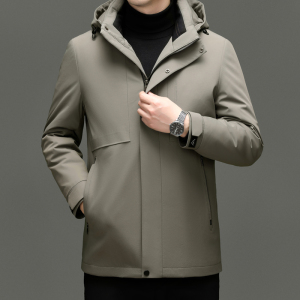 [可拆卸内胆 羽绒新款]秋冬装白鸭绒羽绒服男士极寒保暖爸爸装商务休闲外套夹克男翻领大码新款活里活面羽绒内胆外套男