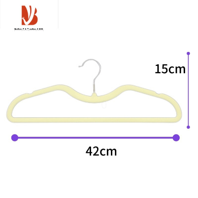 三维工匠节省垂直空间的短颈植绒衣架天防滑干湿两用更矮超薄衣挂收纳