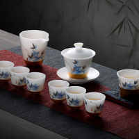 MULTIPOTENT 整套功夫茶具套装黄旭东大师作品冰凝玉定安高风傲然盖碗套组