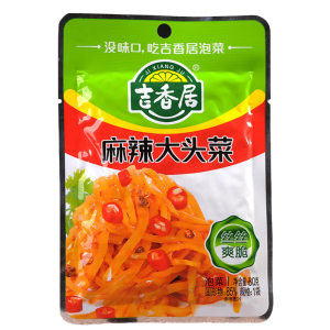 吉香居麻辣香辣萝卜干大头菜榨菜下饭菜咸菜开味小菜四川泡菜80g*6