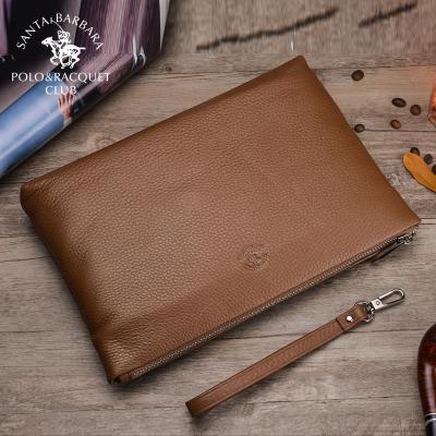 圣大保罗手包男手拿包头层牛皮信封包大容量拉链手机包潮新款正品情人节礼物新年礼物