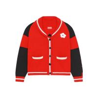 高田贤三(Kenzo)长袖针织开衫女运动卫衣套头衫棉羊毛混纺插肩袖