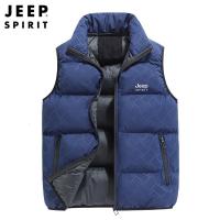 JEEPspirit马甲男冬季新款石墨烯无袖外穿棉服保暖连帽外套2986