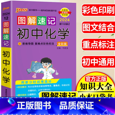 化学 初中通用 [正版]2024PASS绿卡图书图解速记初中化学 初中化学知识大全 九年级化学同步辅导资料书 初三化学复