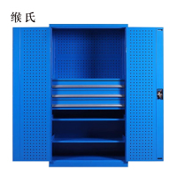 缑氏文件柜工具柜加厚铁皮储物柜工厂车间用带抽屉汽修多功能收纳柜通门内三抽柜蓝色