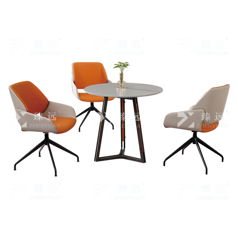 臻远ZY-VC112714 洽谈桌椅现代小圆桌会客接待商务休闲谈判桌 1桌3椅