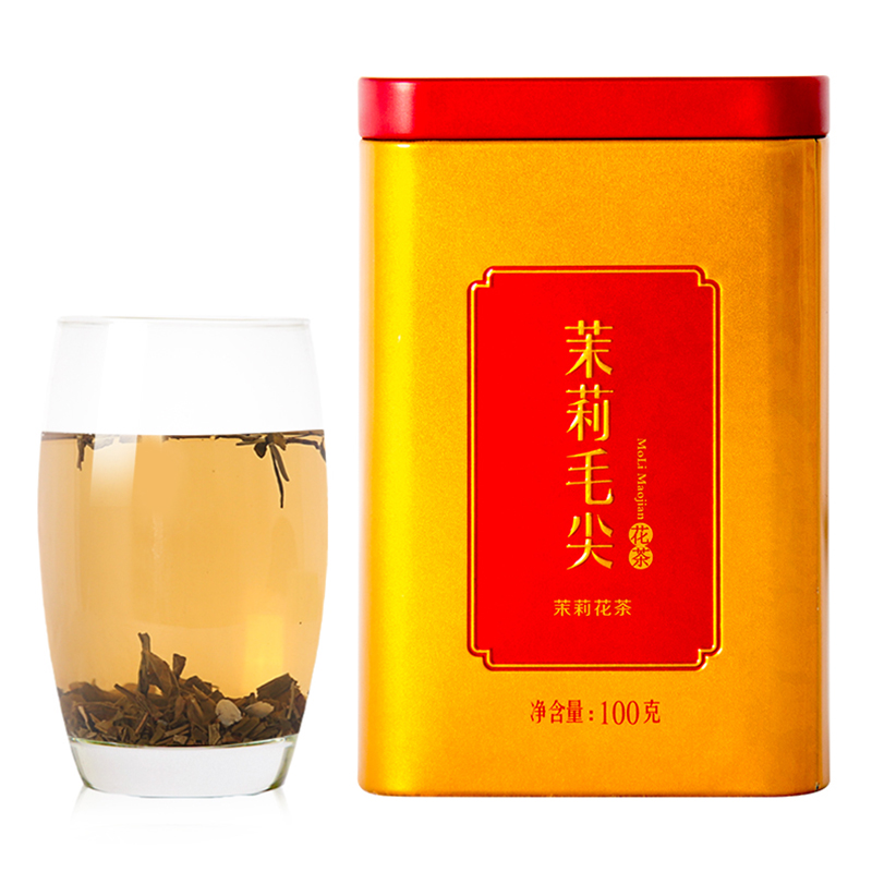 天方茉莉毛尖花茶100g听装 茉莉花茶