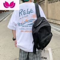 七斓男士短袖T恤新款潮流港风学生嘻哈韩版宽松帅气半袖体恤