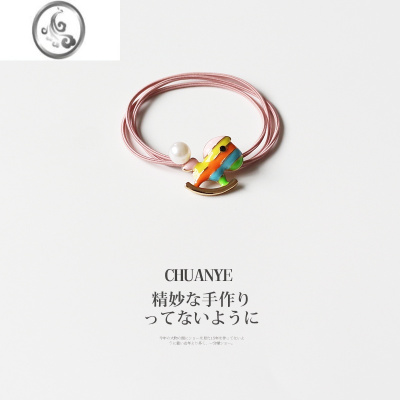 JiMi彩虹卡通发绳可爱少女扎头发橡皮筋简约森系头绳发圈韩国发饰