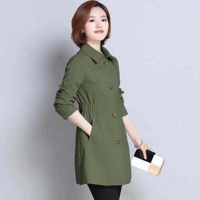 FISHBASKET2020新款中年风衣女中长款妈妈装中老年大码四五十岁洋气外套风衣女