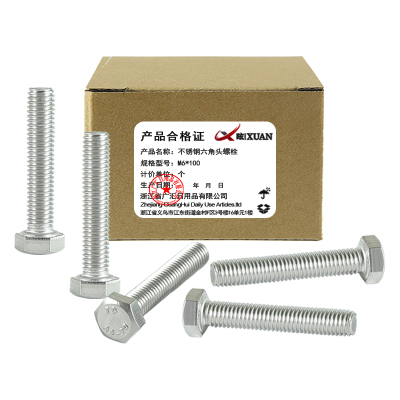 昡 不锈钢六角头螺栓 M6*100 个