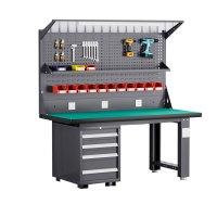 友鑫邦 钳工工作台 2.1米单桌+灯架 台