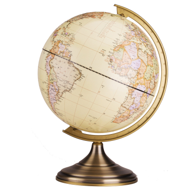 得力(deli）地球仪学生用教学版高清初中生复古25CM小号地球仪摆件家居摆设办公室书房装饰高中生可擦写地球仪