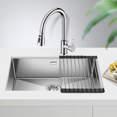 欧琳(OULIN)厨房洗菜盆水槽大单槽手工水槽304不锈钢OLWGR9105