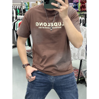 痞帅夏季新款短袖漂染字母半袖T恤宽松帅气体恤高端潮流男士上衣