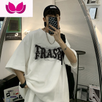 七斓美式短袖男夏季高街t恤oversize高级感痞帅炸街衣服