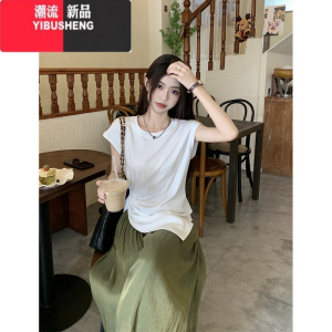 YIBUSHENG垂感褶皱裙裤女季2023新款复古法式高腰显瘦设计感阔腿休闲长裤