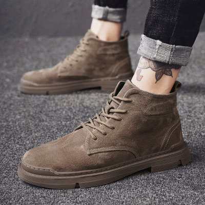 Ideamini秋冬季2020新款马丁靴男高帮工装加绒棉鞋英伦风百搭男士中帮靴子靴子