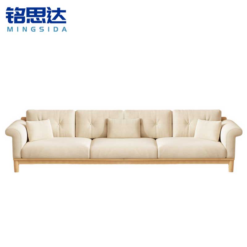 铭思达实木沙发四人位张