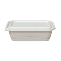 安居先森ANJU250405生物基环保餐盒HZ方650ml一箱300个小麦色
