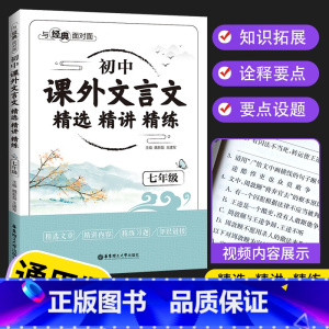 七年级 课外文言文 初中通用 [正版]2022新版 与经典面对面 初中课外文言文 精选精讲精练七八九年级 初一二三年级课