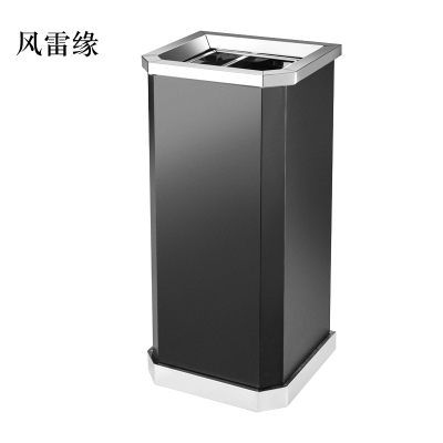 风雷缘不锈钢垃圾桶烟蒂柱灭烟桶带烟灰缸室外电梯口立式黑色靠墙氏上开口