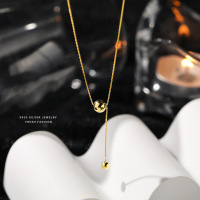 s925纯银项链[有球必应]简约ins冷淡风金属圆球小众设计锁骨链送女朋友老婆情人节七夕生日礼物