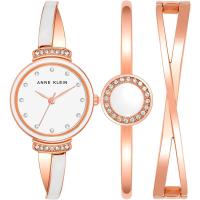 Anne Klein手表女秒针石英圆形表盘26毫米100米防水商务休闲女表