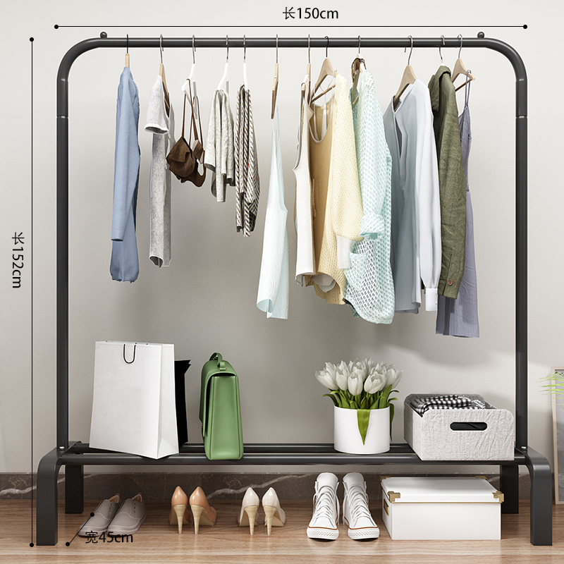 晾衣架落地阳台晒衣杆卧室内晒架古达家用凉挂衣服架子晒衣架150cm