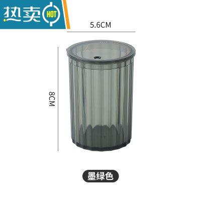 敬平牙签盒家用透明轻奢客厅牙签收纳盒时尚创意餐厅精致北欧风牙签罐 透明牙签盒[墨绿色]