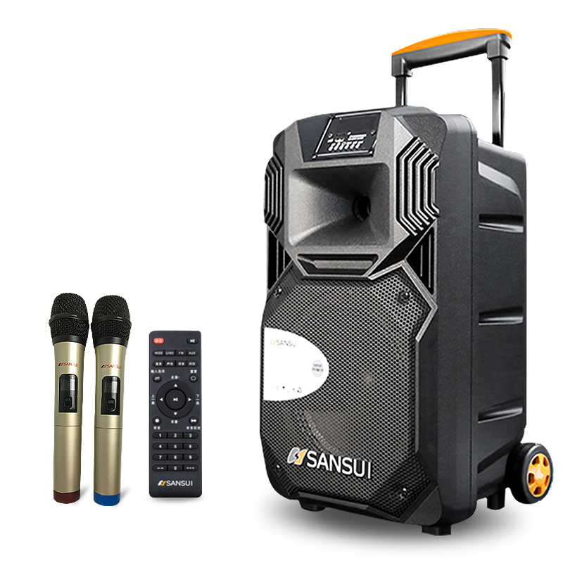 山水ss1-15户外广场舞音箱 移动拉杆箱蓝牙音响 电瓶音响户外拉杆便携