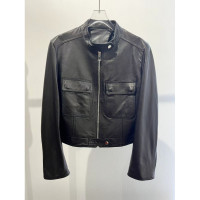 春秋季新款绵羊皮海宁真皮皮衣外套女短款立领黑色皮夹克女