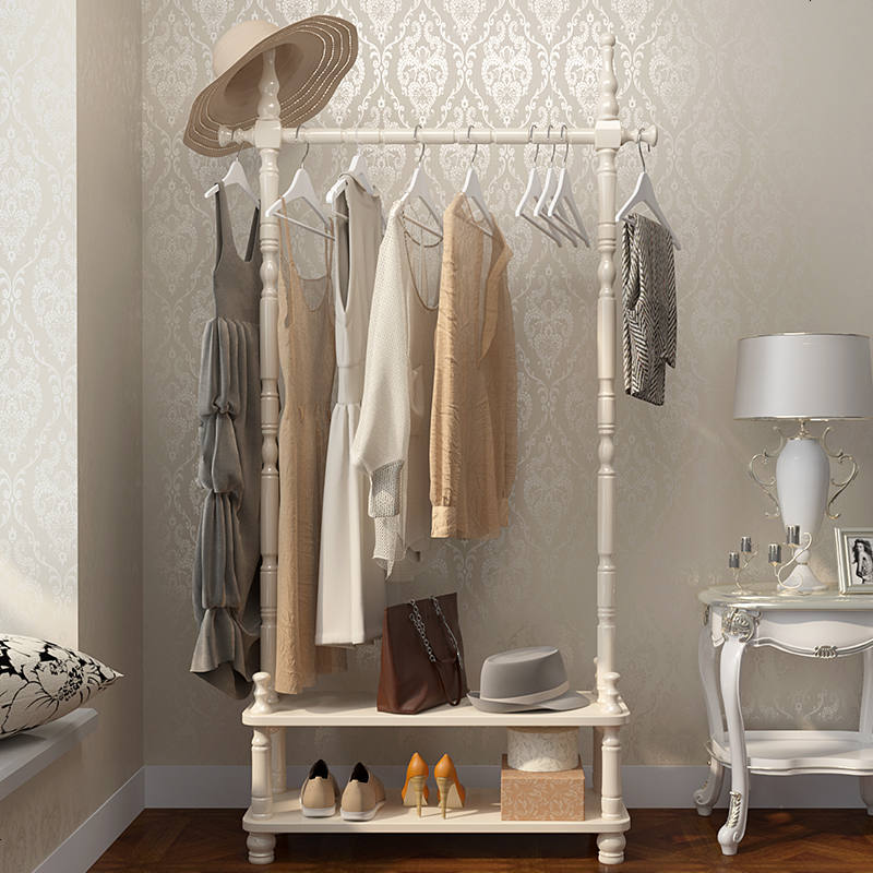 欧式实木挂衣架落地 卧室衣帽架多功能客厅收纳衣架子简约现代