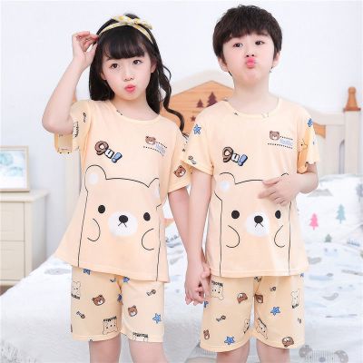 春夏季儿童睡衣家居服中大童短袖薄款男女孩空调服男女童宝宝套装莎丞