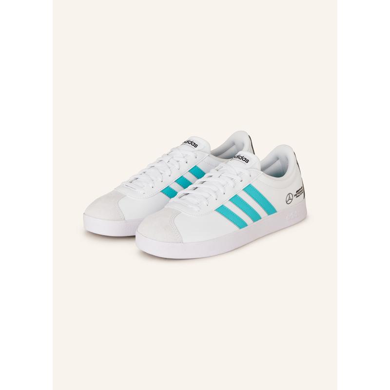 阿迪达斯(adidas)男款光滑皮革拼接休闲运动跑鞋侧三杠经典百搭防