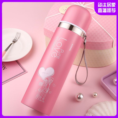 HOTBEE大容量304不锈钢保温杯女男儿童学生可爱韩版便携户外商务水杯子少女水瓶杯子