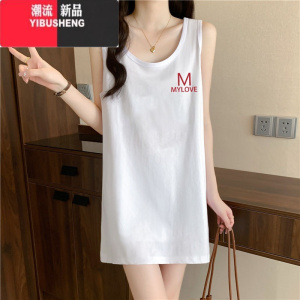 YIBUSHENG天运动上衣无袖吊带连衣裙性感辣妹纯欲字母印花季背心裙