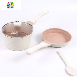 又妈优选 didnika迪迪尼卡乖乖熊辅食锅小奶锅蒸煎煮一体宝宝婴儿 FENGHOU 红色