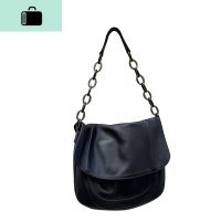 潮牌个性链条休闲单肩包大包女2020新款复古学院风斜挎包NEW LAKE 黑色紧急补货中女斜挎包