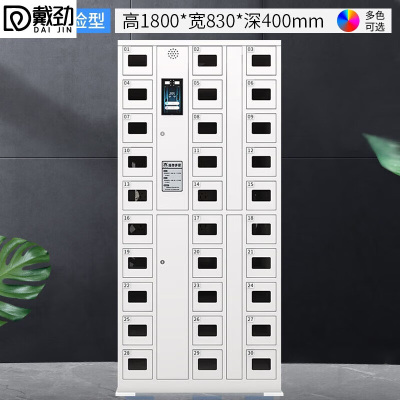 戴劲手机充电柜智能人脸识别手机柜寄存柜电子设备管理柜存包柜 30门手机充电柜