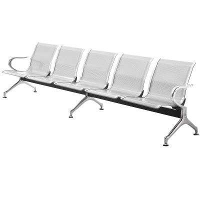 锦北 钢制排椅机场椅加固加厚医院长椅候诊椅连排输液等候椅 B款五人位