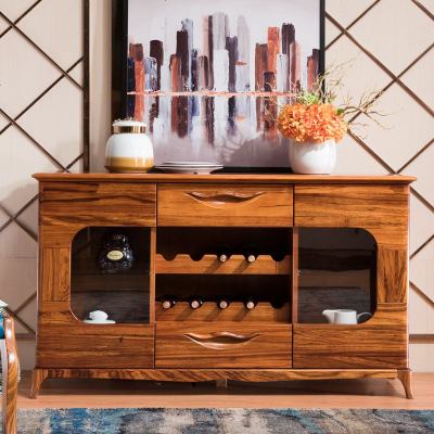 实木餐边柜优质乌金木酒柜餐厅柜储物柜客厅碗柜茶水柜家具